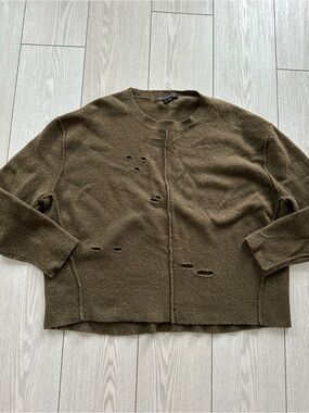 Skull Cashmere Olive Crewneck Sweater